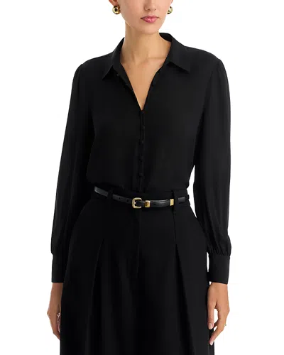 T Tahari Button Up Blouse In Black