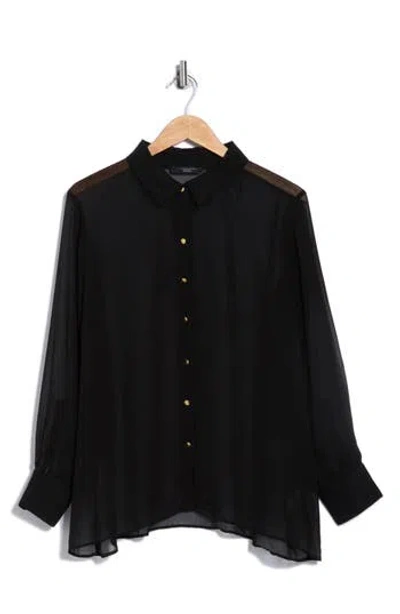 T Tahari Button-up Shirt In Black