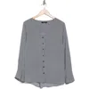 T Tahari Button-up Shirt In Indigo/white Stripe