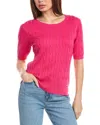 T Tahari Cable Sweater In Pink