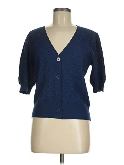 Pre-owned T Tahari Cardigan Sweater In Blue