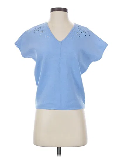 Pre-owned T Tahari Cardigan Sweater In Blue