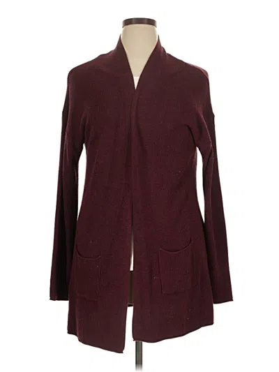 Pre-owned T Tahari Cardigan Sweater In Burgundy