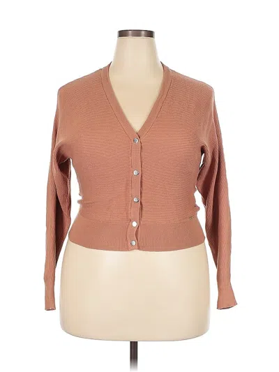 Pre-owned T Tahari Cardigan Sweater In Orange