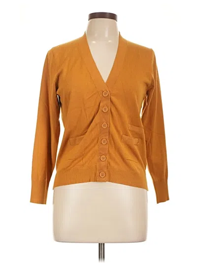 Pre-owned T Tahari Cardigan Sweater In Orange