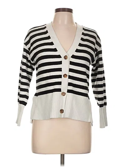 Pre-owned T Tahari Cardigan Sweater In Silver