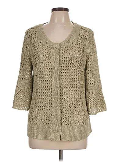 Pre-owned T Tahari Cardigan Sweater In Tan