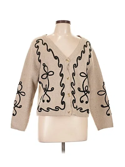 Pre-owned T Tahari Cardigan Sweater In Tan