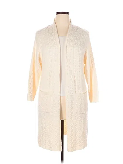 Pre-owned T Tahari Cardigan Sweater In White