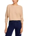 T Tahari Chain Dolman Sleeve Boat Neck Sweater In Brown