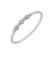 T Tahari Clear Glass Stone Hinged Cuff Bracelet In Silver