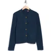 T Tahari Collar Button Front Cardigan In Dark Teal