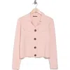T Tahari Collar Button Front Cardigan In Pale Pink