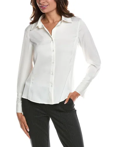 T Tahari Collared Blouse In Beige