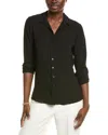 T Tahari Collared Split Neck Button-down Blouse