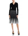 T Tahari Collared Sweater Dress In Black/white