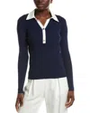 T Tahari Collared V-neck Sweater