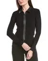 T Tahari Collared Zip Front Cardigan In Multi