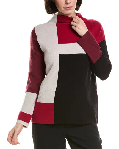 T Tahari Color Block Jacquard Sweater In Multi