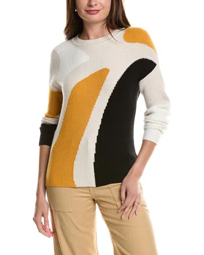 T Tahari Color Block Sweater In Animal Print