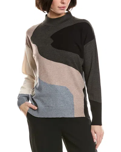 T Tahari Color Block Sweater In Multi
