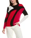 T Tahari Color Block Sweater In Red