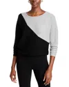 T Tahari Color Blocked Dolman Sleeve Sweater In Black/medium Grey