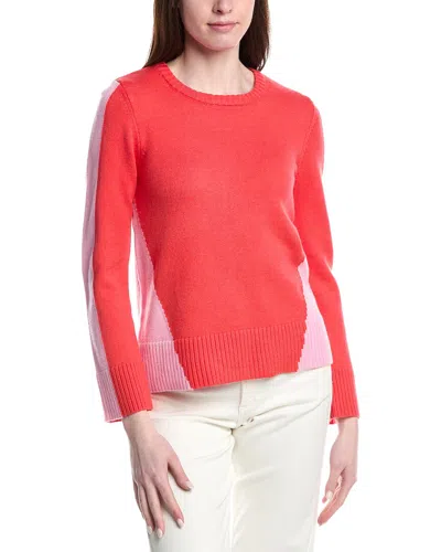 T Tahari Colorblock Jersey Crewneck Top In Red