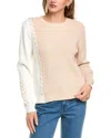 T Tahari Colorblock Whipstitch Sweater