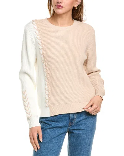 T Tahari Colorblock Whipstitch Sweater