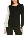 T Tahari Colorblock Whipstitch Sweater