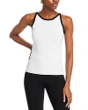 T Tahari Contrast Trim Sleeveless Top In White Star