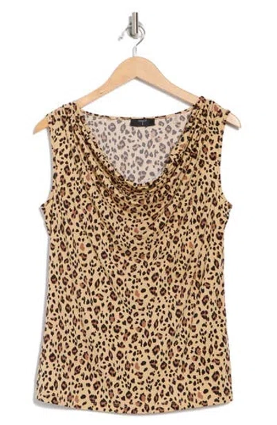 T Tahari Cowl Neck Sleeveless Top In Brown