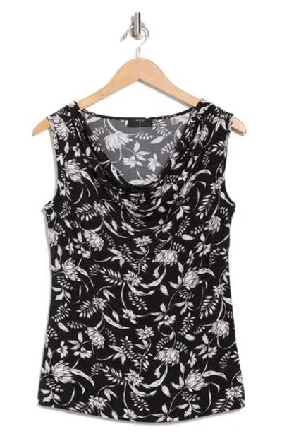 T Tahari Cowl Neck Sleeveless Top In Black