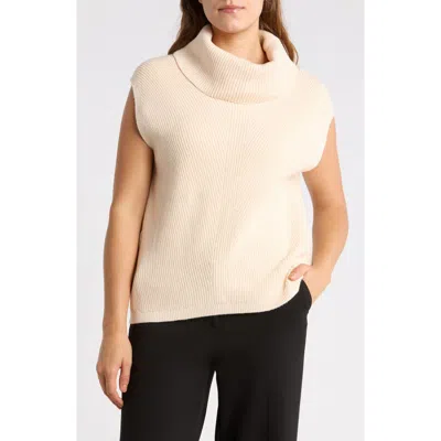T Tahari Cowl Neck Sleeveless Tunic Sweater In Neutral