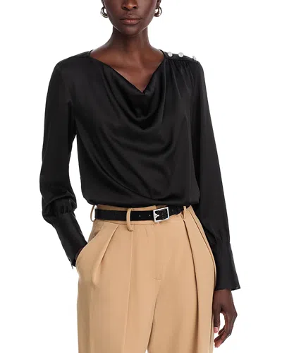 T Tahari Cowl Neck Top In Black