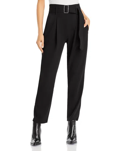 T TAHARI CREPE PULL ON FRONT PLEATED SELF BELTED PANTS,THF18006