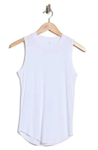 T Tahari Crewneck Ribbed Tank In White