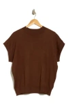 T Tahari Crewneck Shell Sweater In Brown