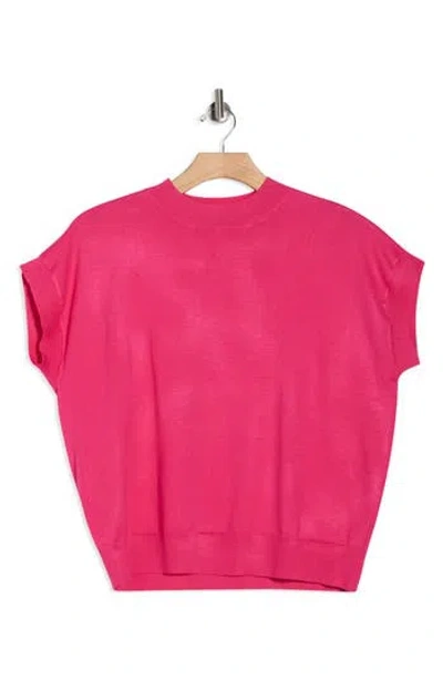 T Tahari Crewneck Shell Sweater In Pink