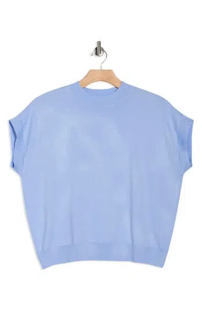 T Tahari Crewneck Shell Sweater In Blue