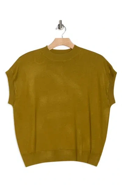T Tahari Crewneck Shell Sweater In Yellow