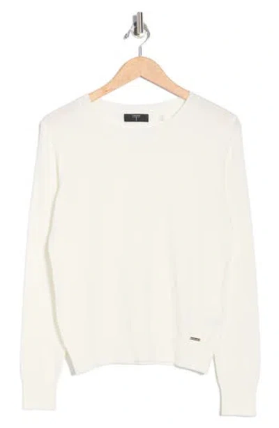 T Tahari Crewneck Sweater In White