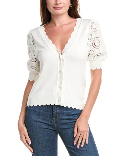 T Tahari Crochet Cardigan