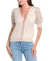T Tahari Crochet Cardigan In Multi