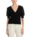 T Tahari Crochet Sleeve Cardigan In Black