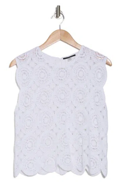 T Tahari Crochet Sweater Tank