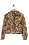 T Tahari Crop Faux Suede Jacket In Brown