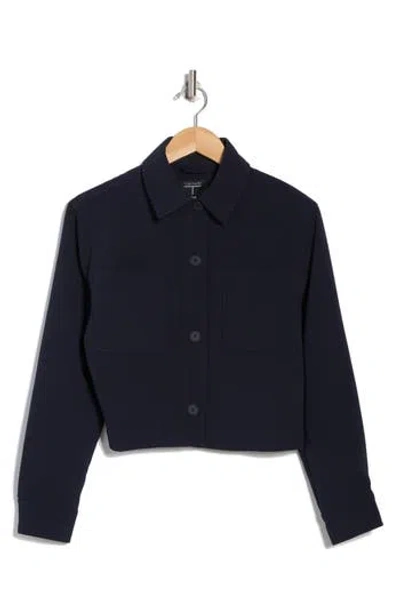 T Tahari Crop Jacket In Deep Navy