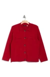 T Tahari Crop Sweater Jacket In Baked Cherry Red